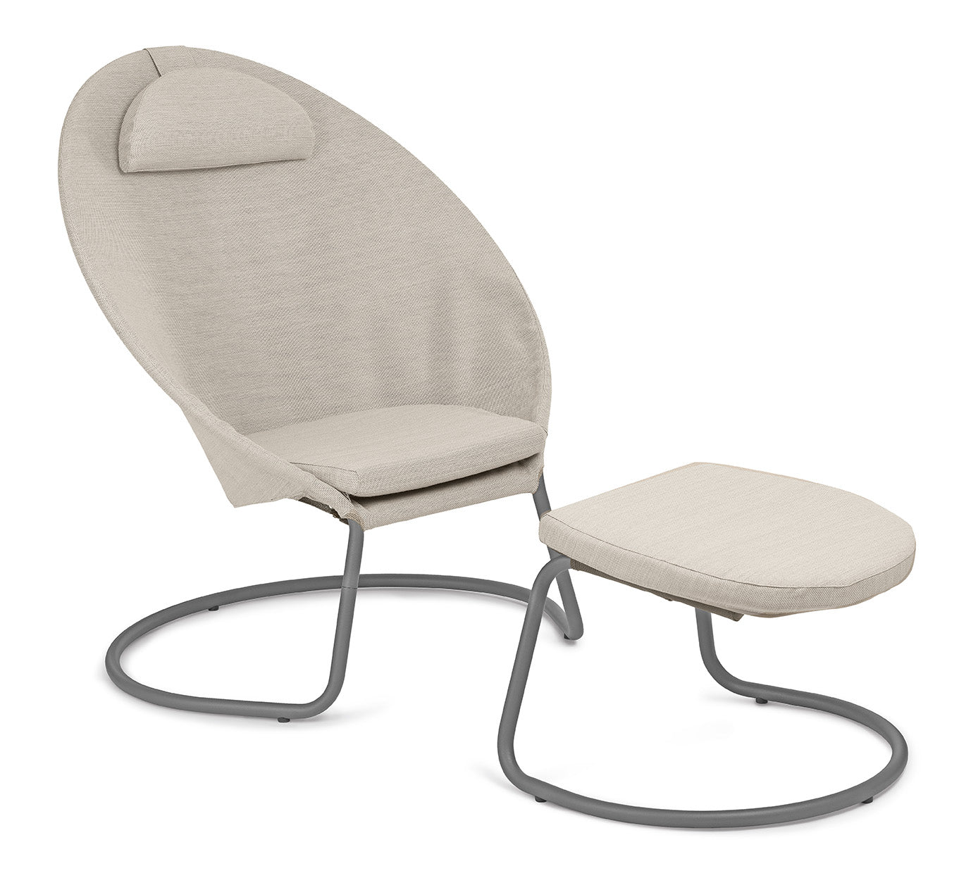 Lounge Chair - Titane Steel Frame - Latte Hedona Fabric