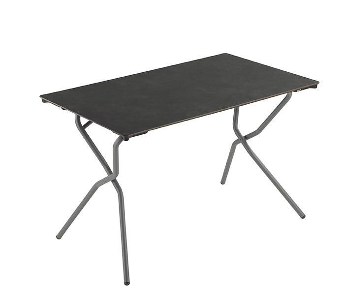 Rectangular Folding Table ? 43.4 X 26.8 in - Titane Steel Frame - Titane Finish Table Top