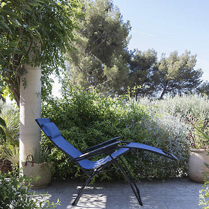 Zero Gravity Recliner - Black Steel Frame - Outremer Duo Fabric