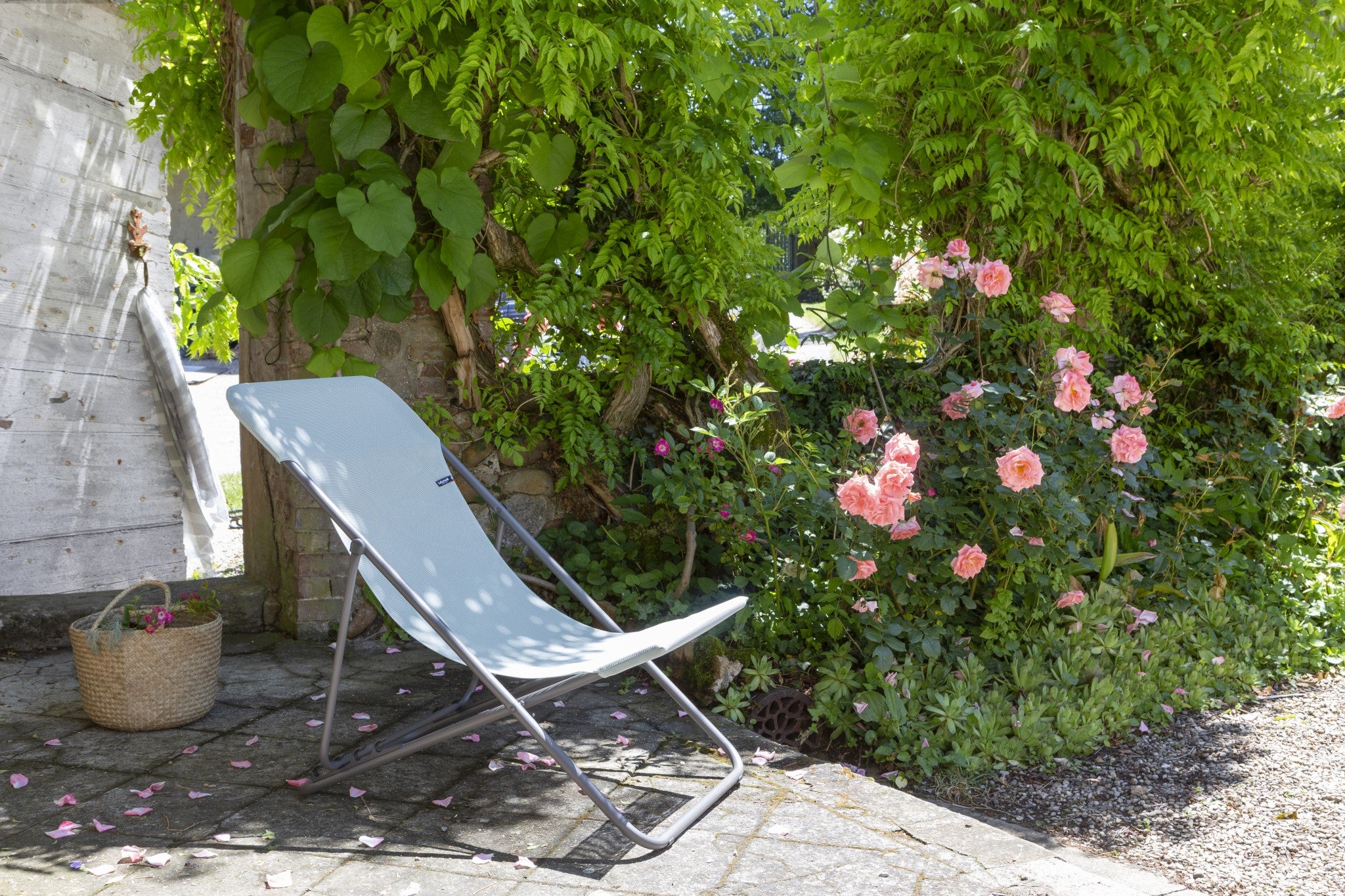 Folding Sling Chair - Set of 2 - Basalt Steel Frame - Moss Fabric