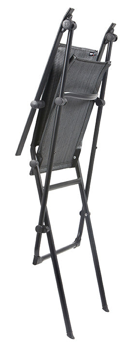 Folding Armchair - Black Steel Frame - Obsidian Duo Fabric