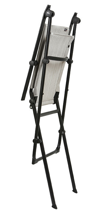Folding Armchair - Black Steel Frame - Galet Duo Fabric