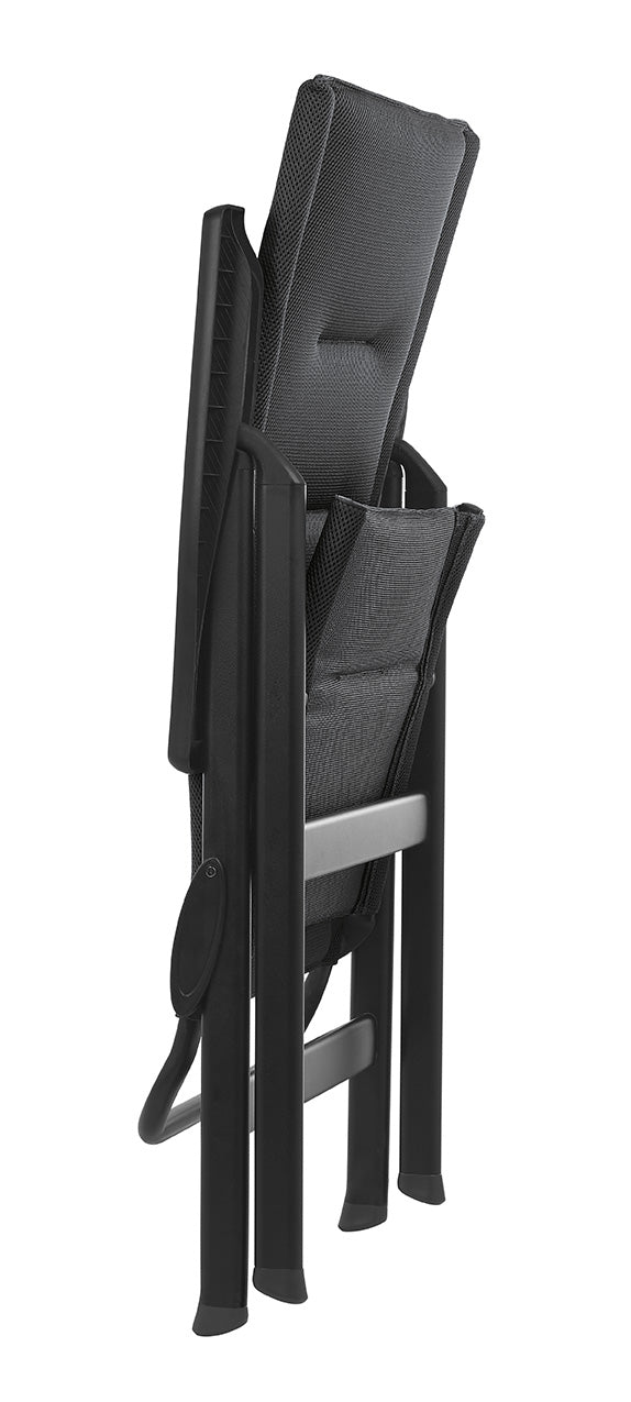 high-back chair - Black Steel Frame - Outremer Duo Fabric