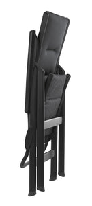 high-back chair - Black Steel Frame - Outremer Duo Fabric