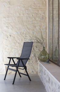 high-back chair - Black Steel Frame - Outremer Duo Fabric