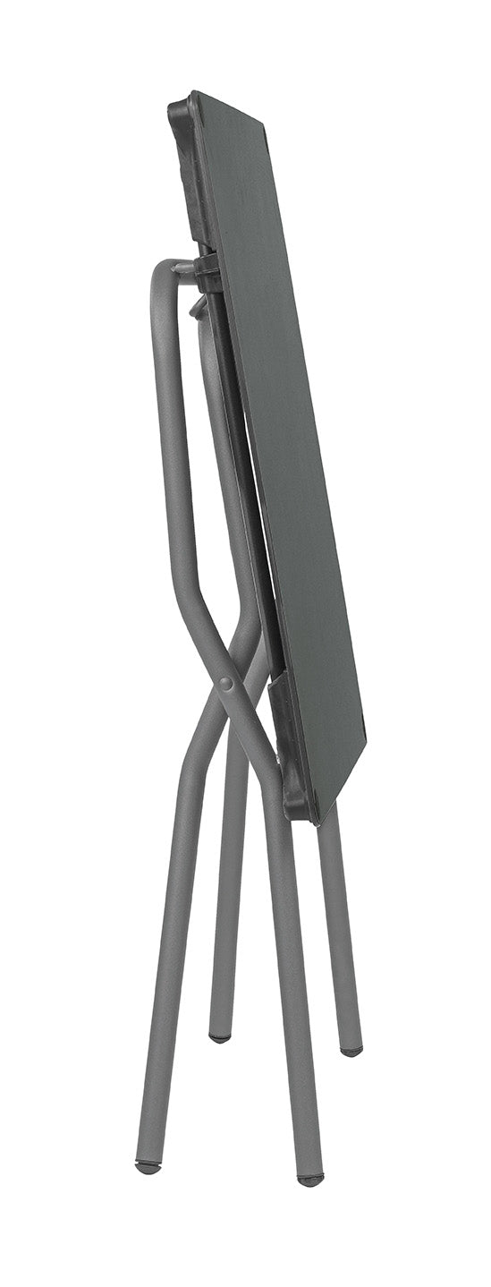 Square Folding Table - 25.2 X 26.8 in - Basalt Steel Frame - Volcanic Finish Table Top