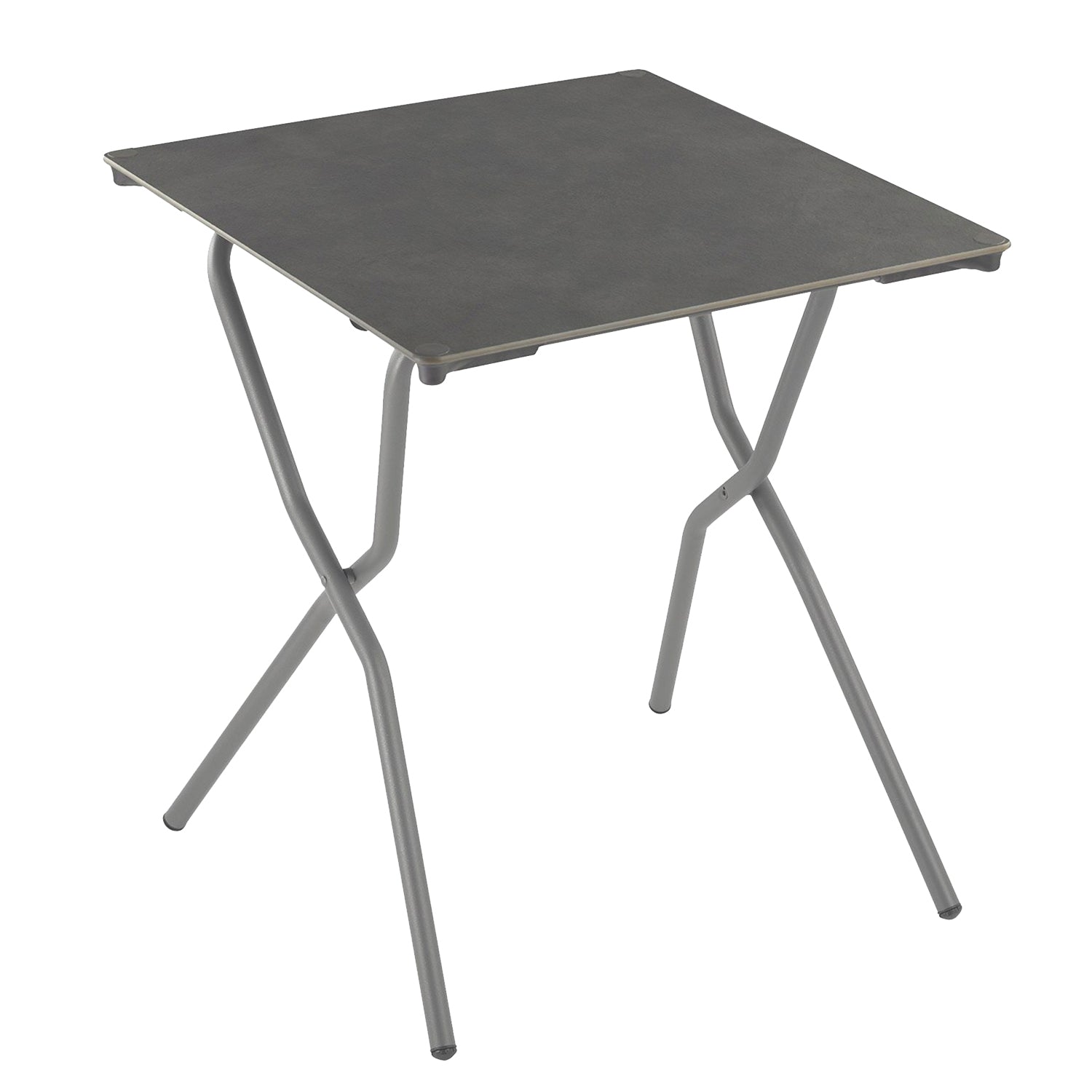 Square Folding Table - 25.2 X 26.8 in - Basalt Steel Frame - Volcanic Finish Table Top