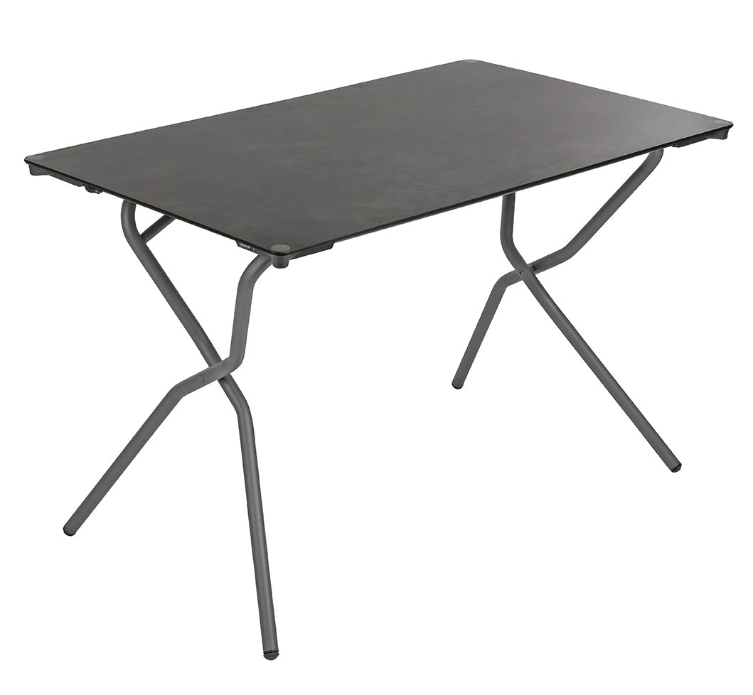 Rectangular Folding Table - 43.3 X 26.8 in - Basalt Steel Frame - Volcanic Finish Table Top