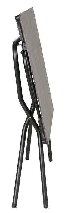 Rectangular Folding Table - 43.3 X 26.8 in - Black Steel Frame - Volcanic Finish Table Top