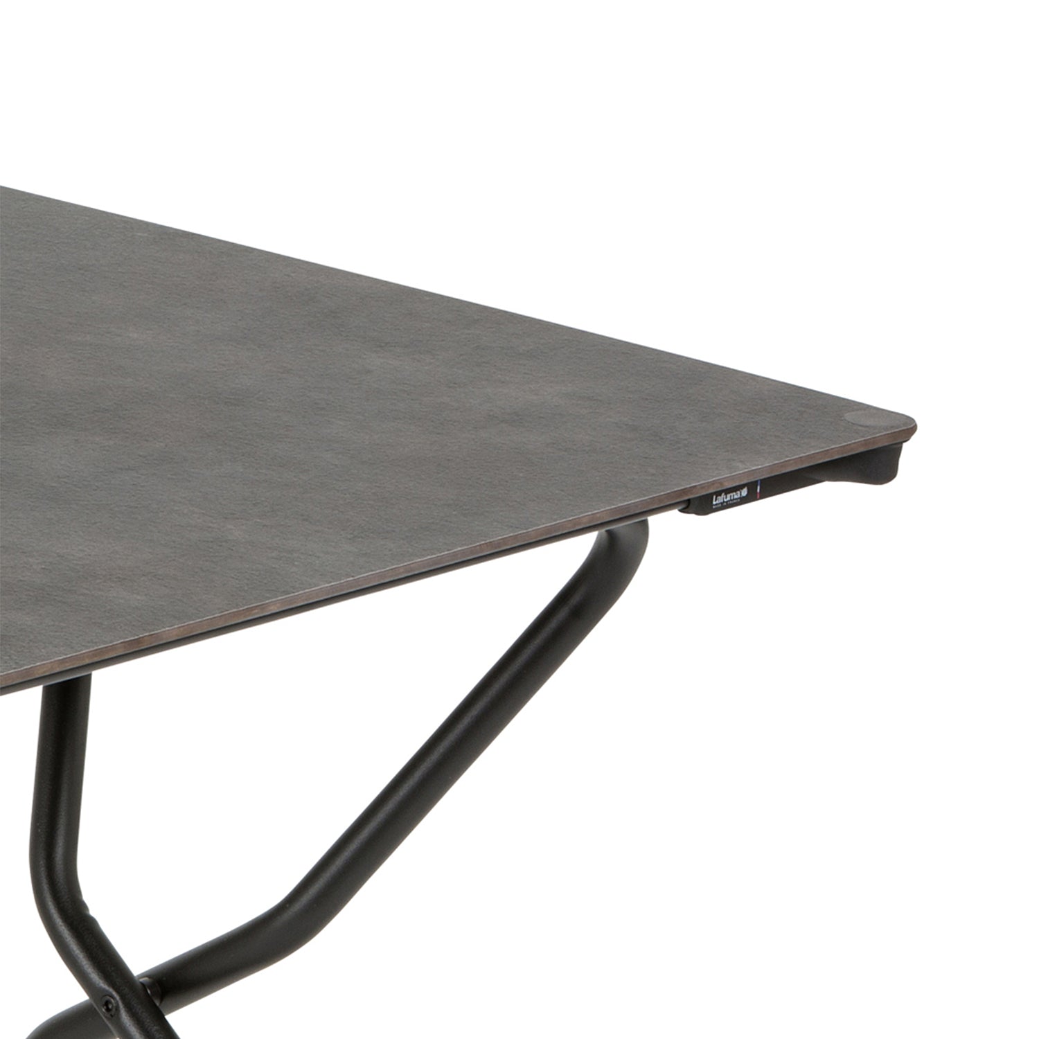 Rectangular Folding Table - 43.3 X 26.8 in - Black Steel Frame - Volcanic Finish Table Top