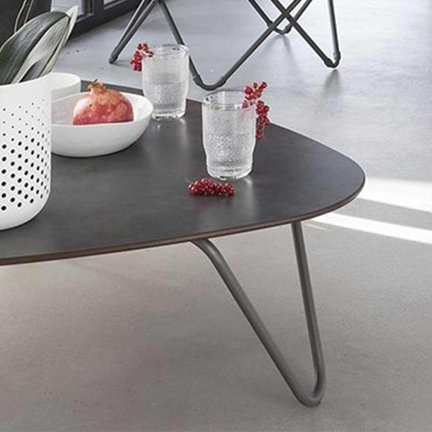 Table - Titane Steel Frame - Volcanic Finish Table Top
