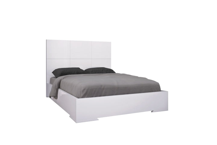 81" X 85" X 48" White Stainless Steel King Bed