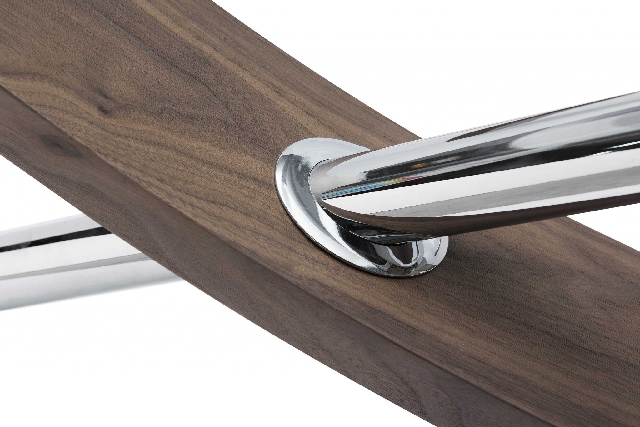 Clear Glass Natural Walnut Finish Coffee Table