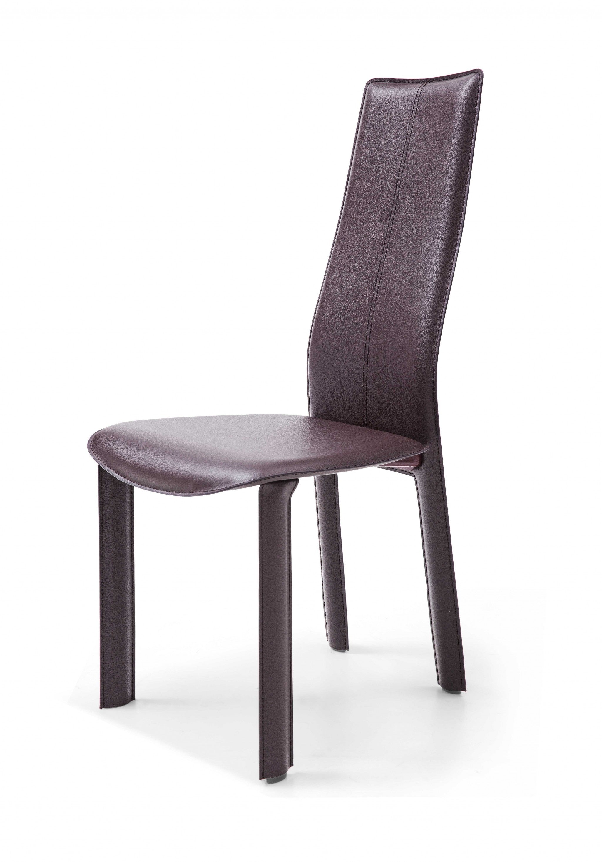 18" X 23" X 41" Chocolate Hard Leather Dining Chair