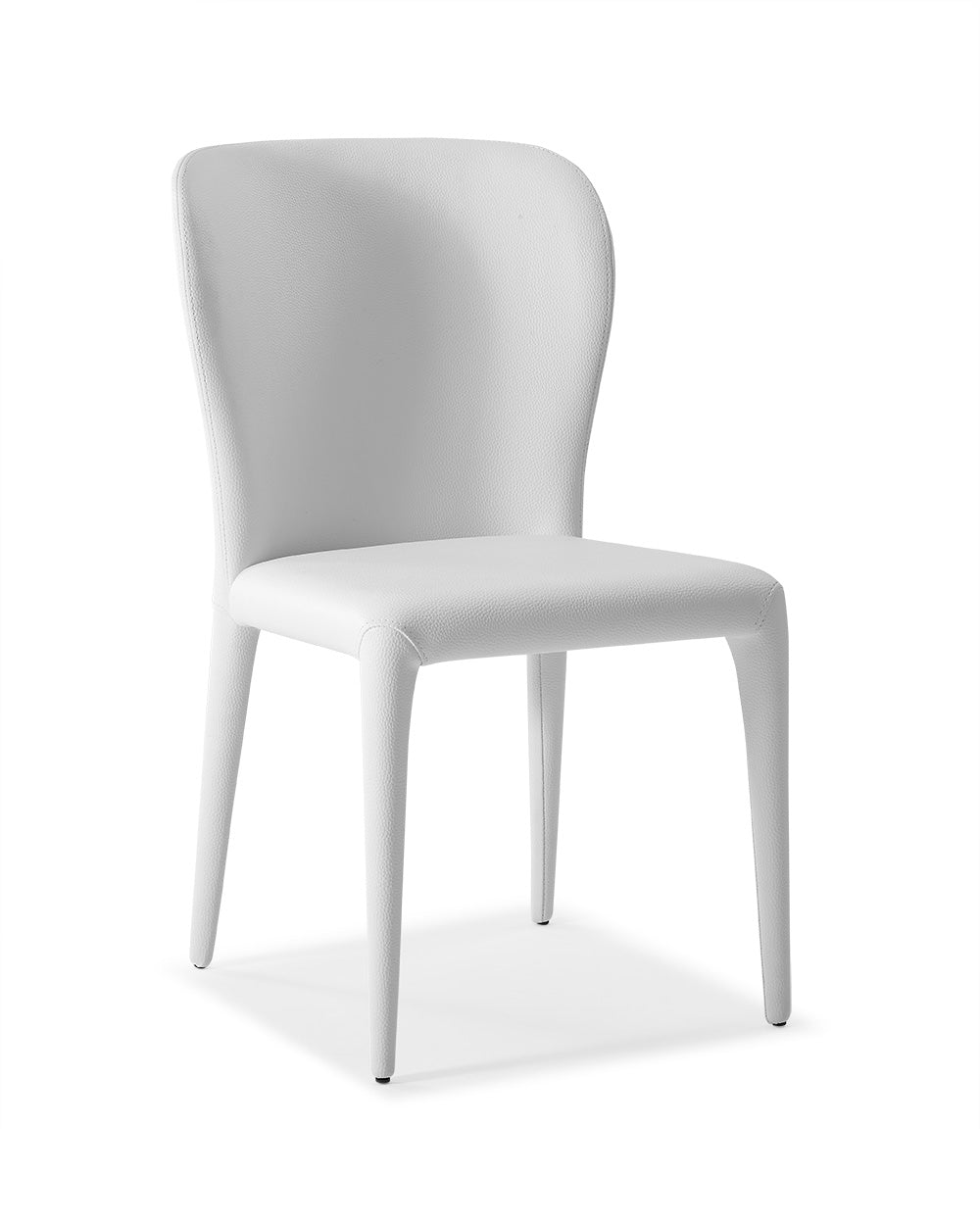 20" X 24" X 35" White Faux Leather / Metal Dining Chair
