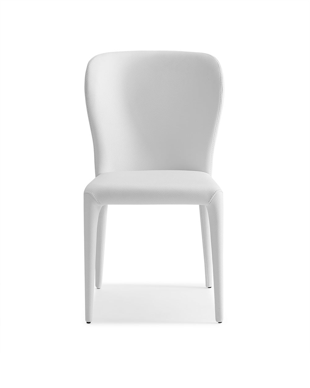 20" X 24" X 35" White Faux Leather / Metal Dining Chair