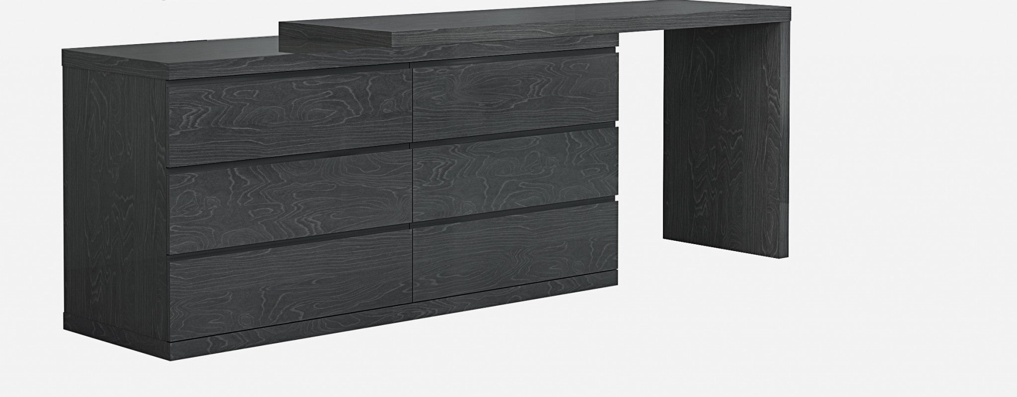 65" X 20" X 32" Gray Double Dresser Extension