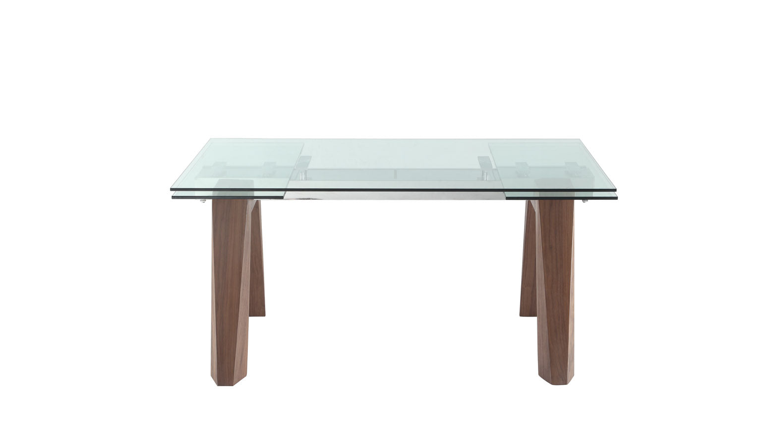 Extendable Dining Table 1/2" Tempered Clear Glass Top,