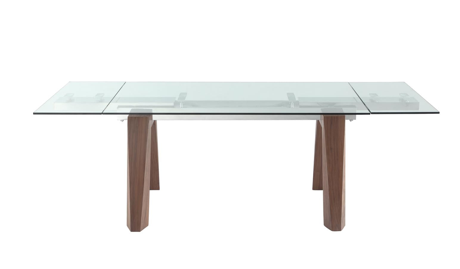 Extendable Dining Table 1/2" Tempered Clear Glass Top,