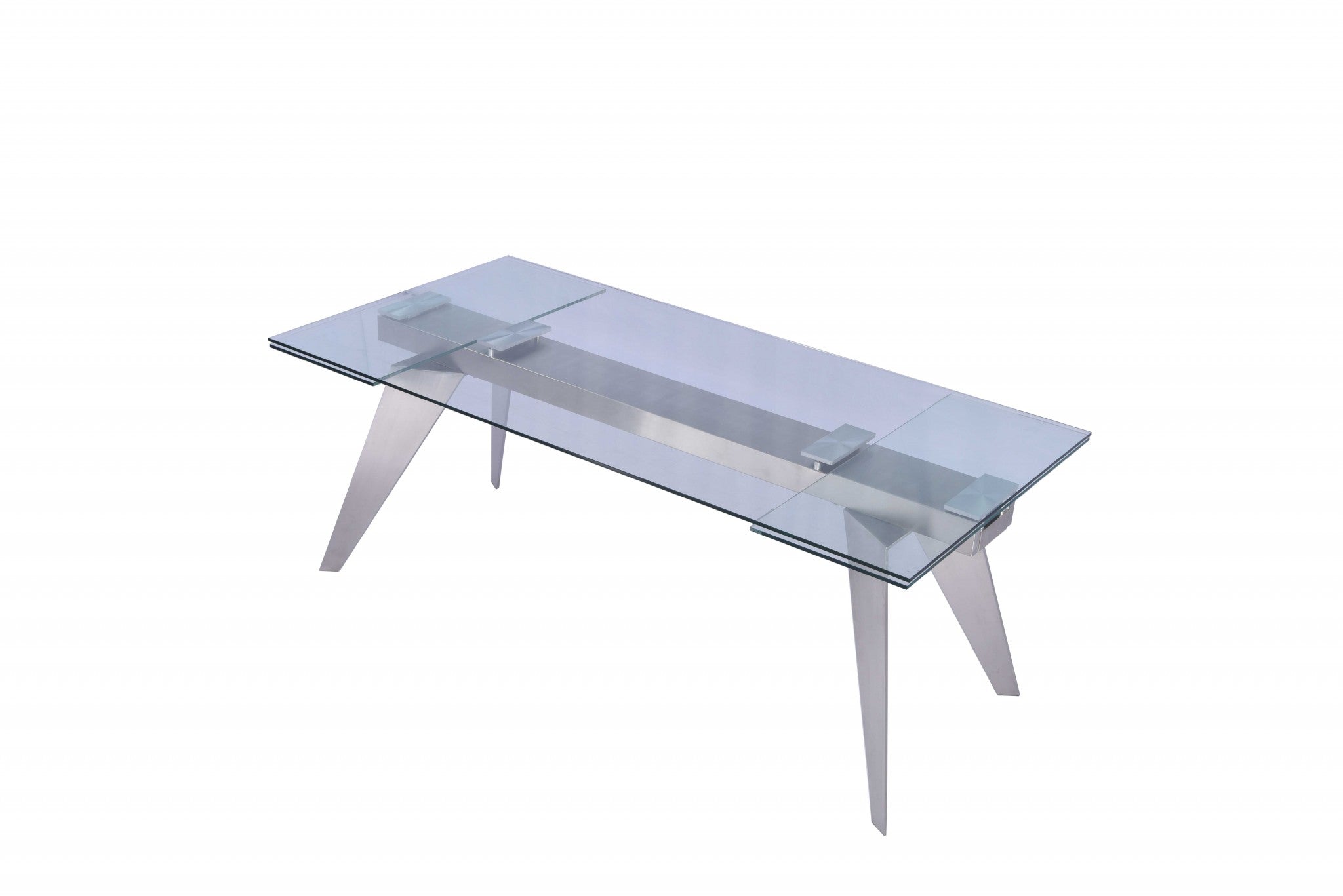 79" X 40" X 31" Clear Glass Extendable Dining Table