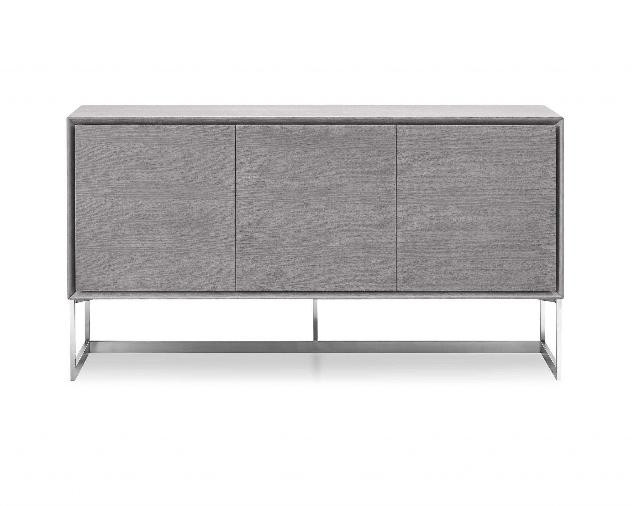 60" X 15" X 32" Gray oak Stainless Steel Buffet