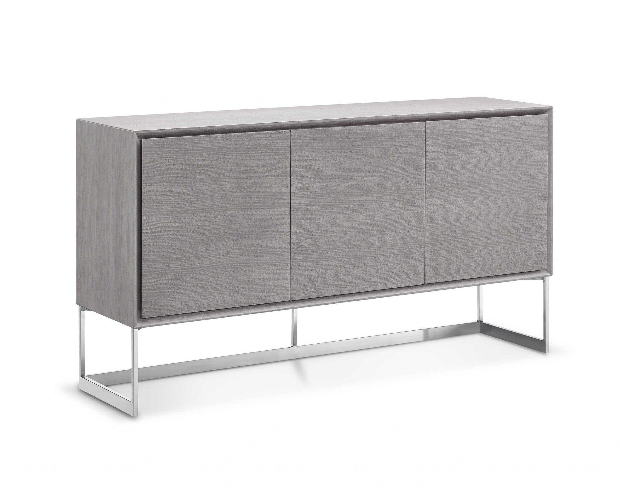 60" X 15" X 32" Gray oak Stainless Steel Buffet