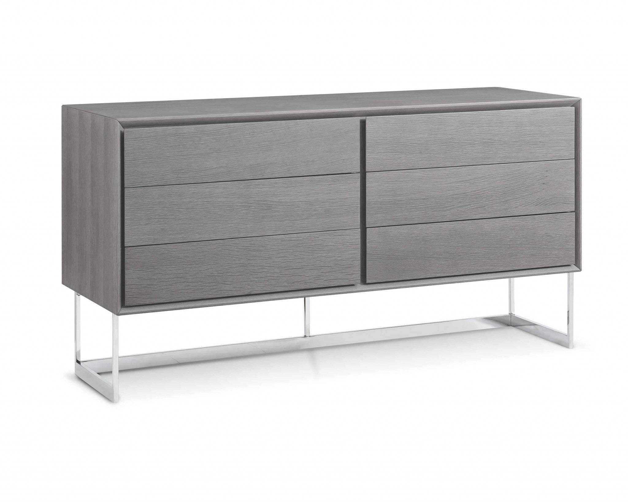 60" X 20" X 32" Gray oak Stainless Steel Buffet