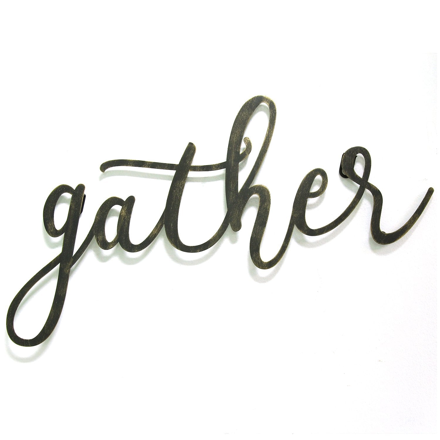 Black "Gather" Metal Script Wall Decor