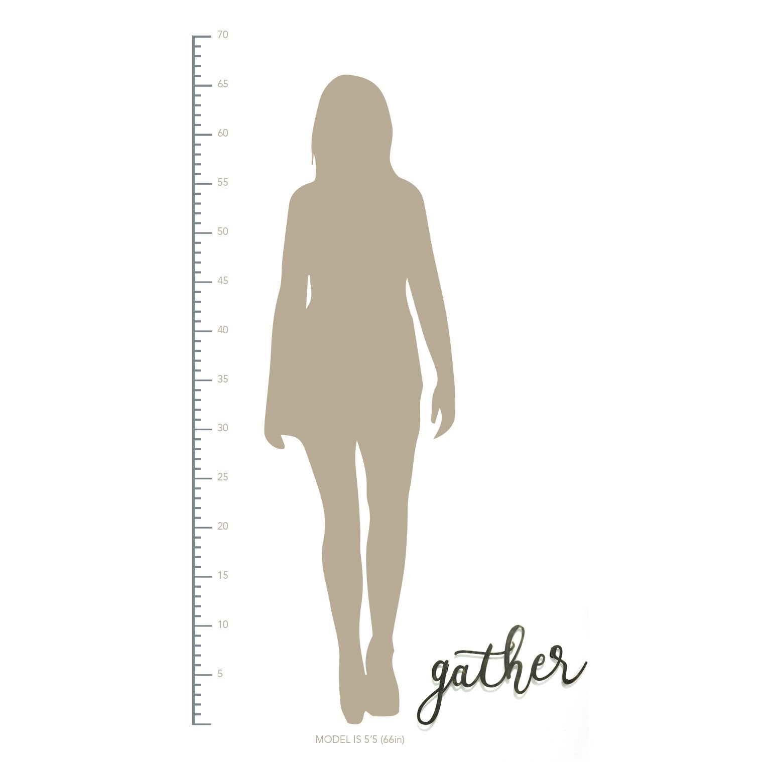 Black "Gather" Metal Script Wall Decor