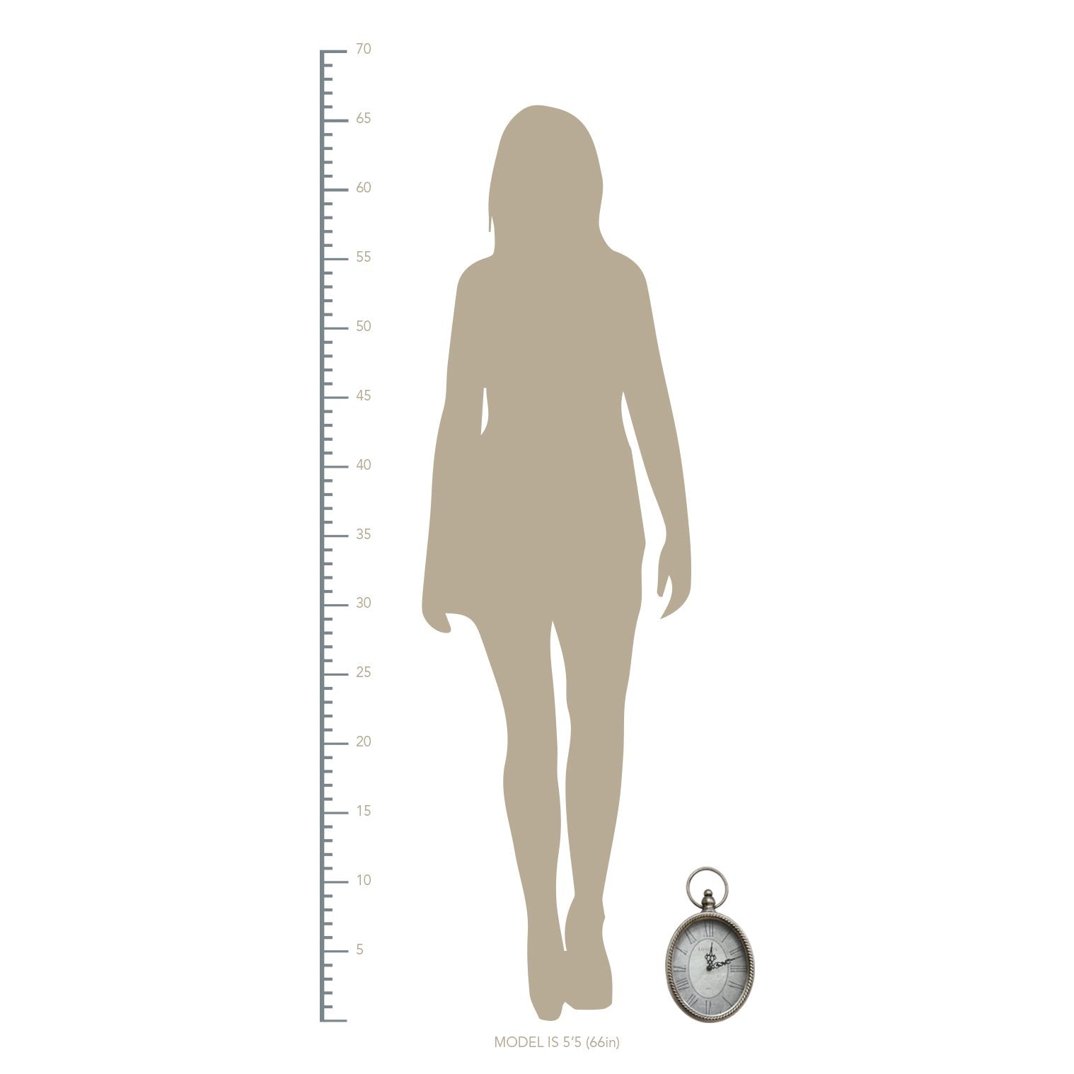 11.75" Oval Vintage Wall Clock with Metal Shape