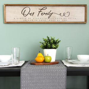 "Our Family" Wooden and Metal Wall Decor