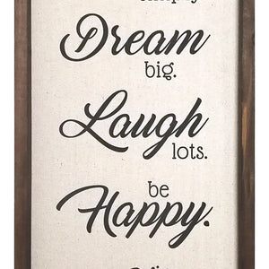 "Live  Dream  Laugh  Happy  Love" Wooden and Metal Wall Decor