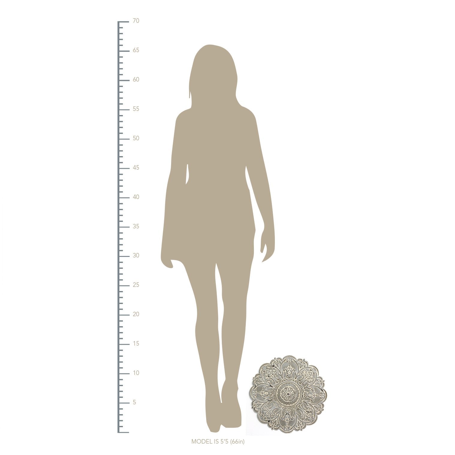 Small Gray Medallion Wall Decor