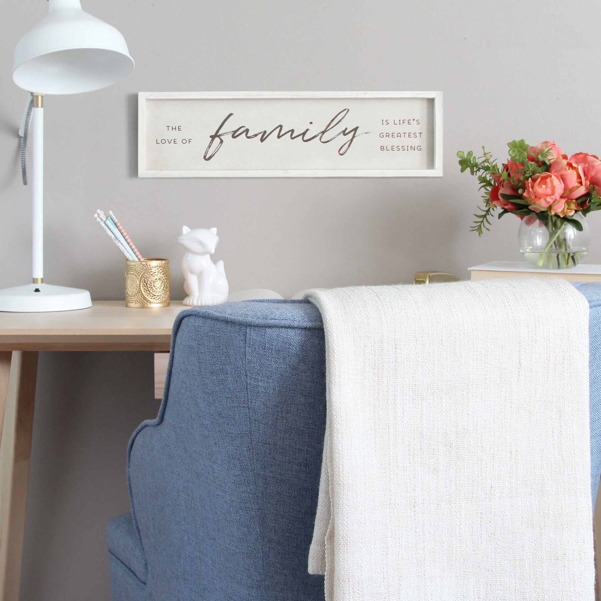 White and Black "Family Is Life's Greatest Blessings" Wall Decor