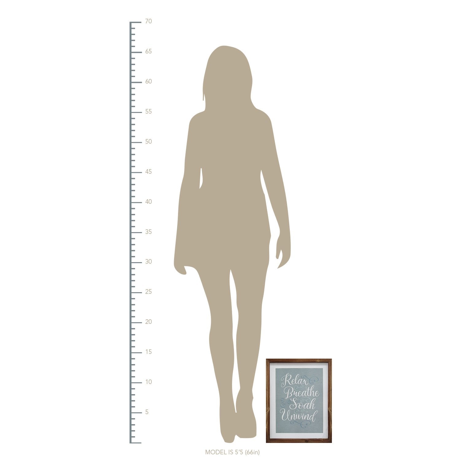 Natural Wood "Relax  Breathe  Soak  Unwind" Bath Decor