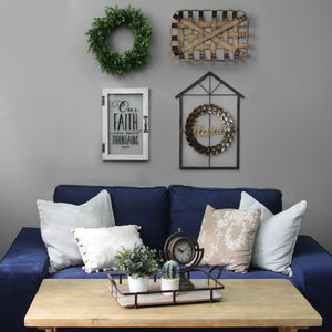 "Our Faith Can Move Mountains" Wooden and Glass Wall Decor