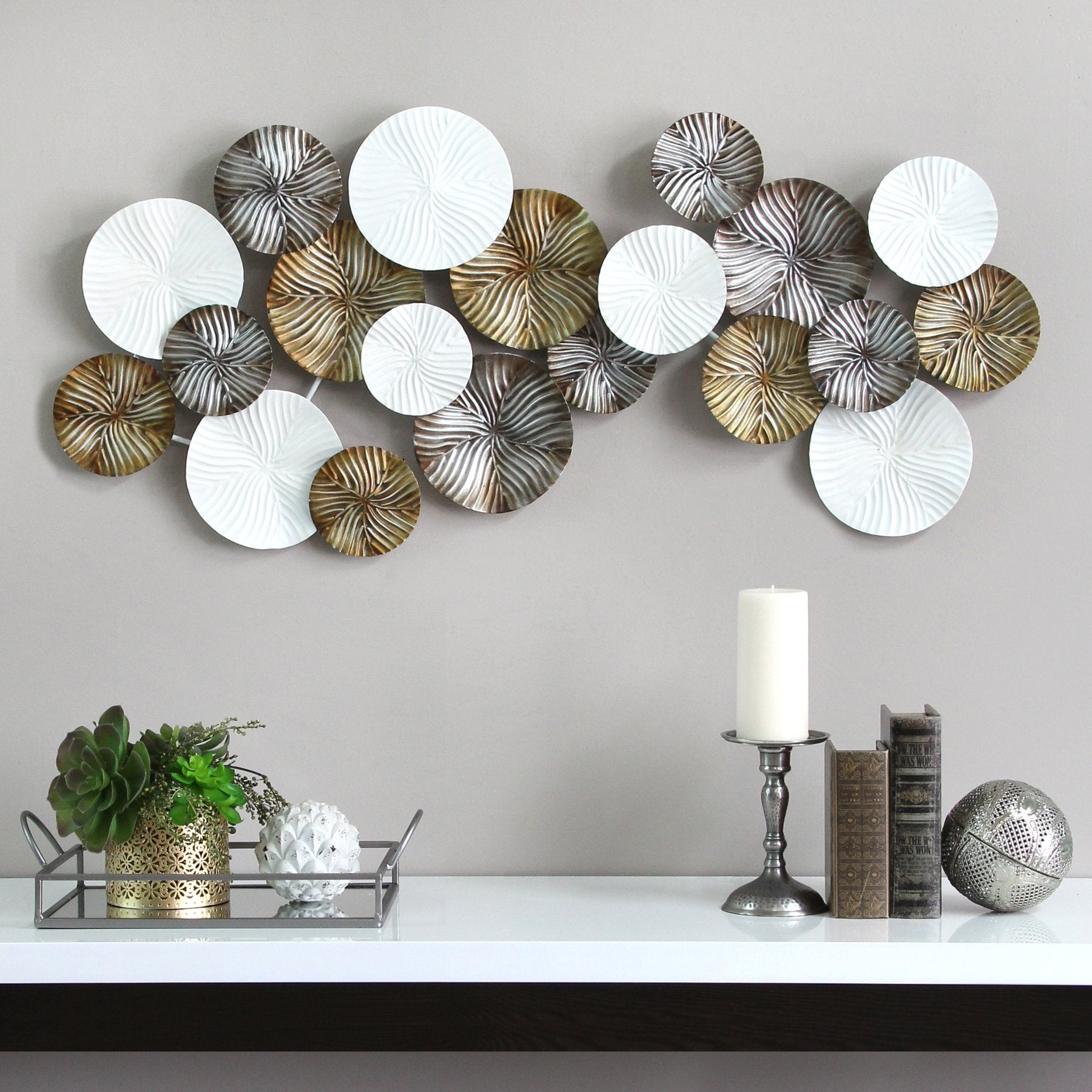 Tri-Color Modern Metal Wall Decor