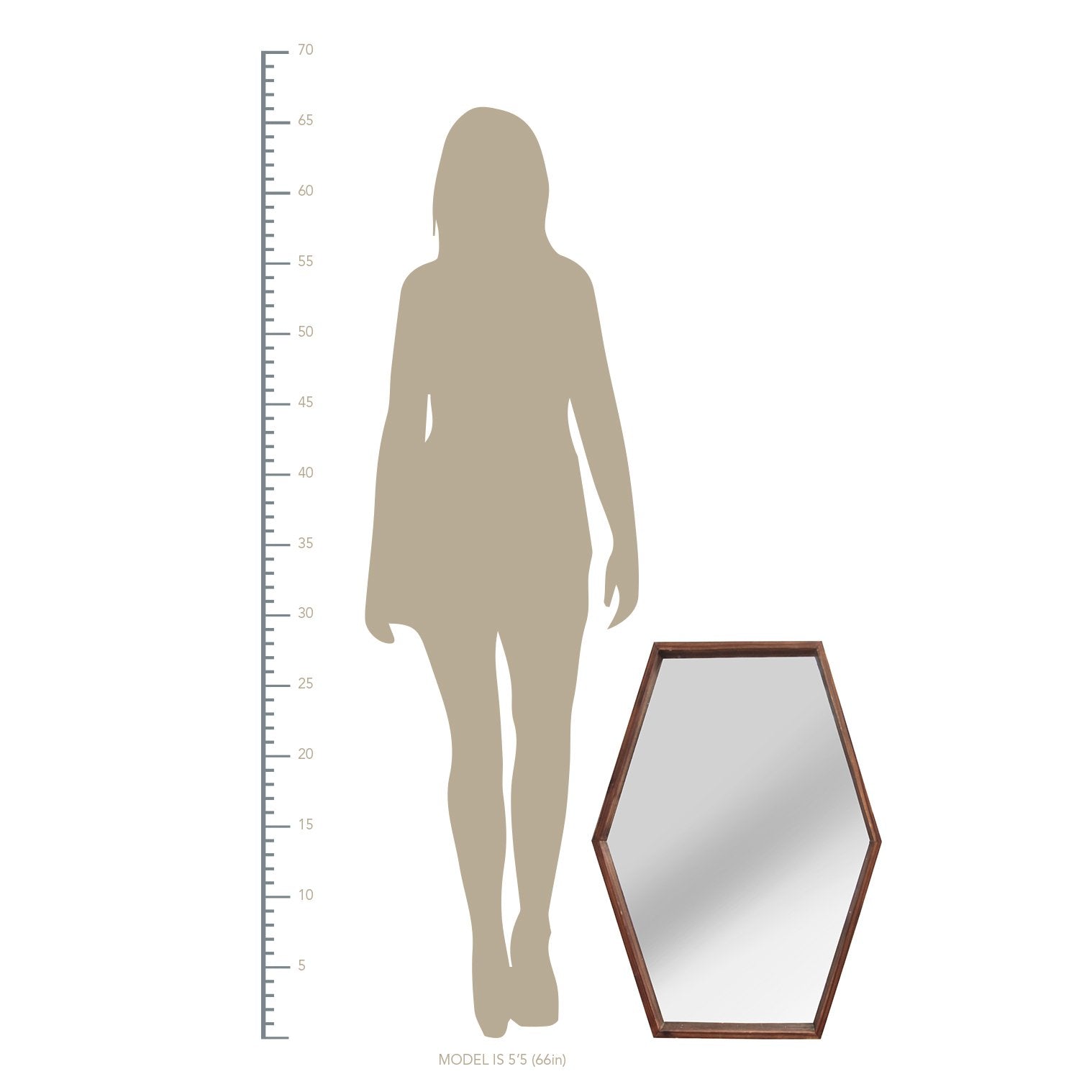 Dark Wood Framed Wall Mirror