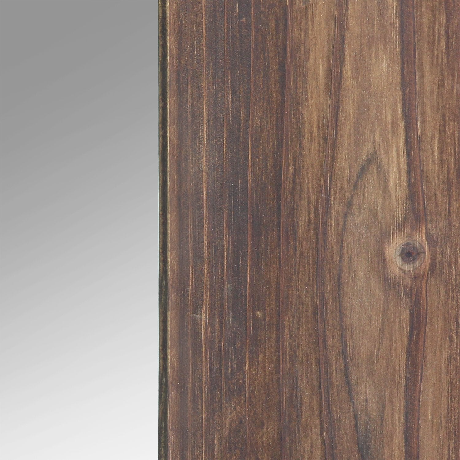 15.94" X 1.26" X 48.03" Dark Natural Wood Long-Length Design Mirror