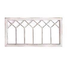 Distressed White Metal and Wood Framed Wall Art