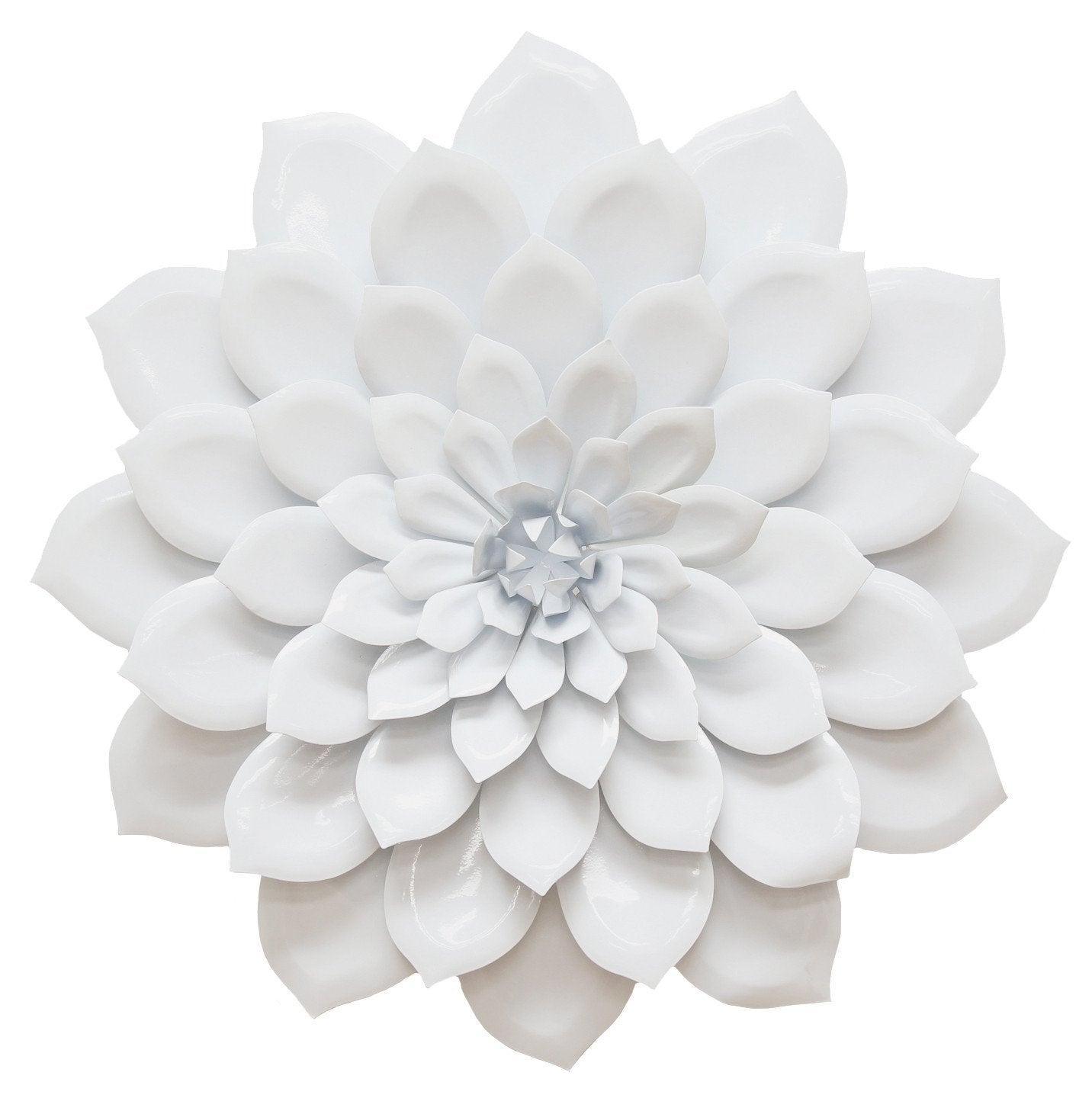 Shining White Metal Flower Wall Decor