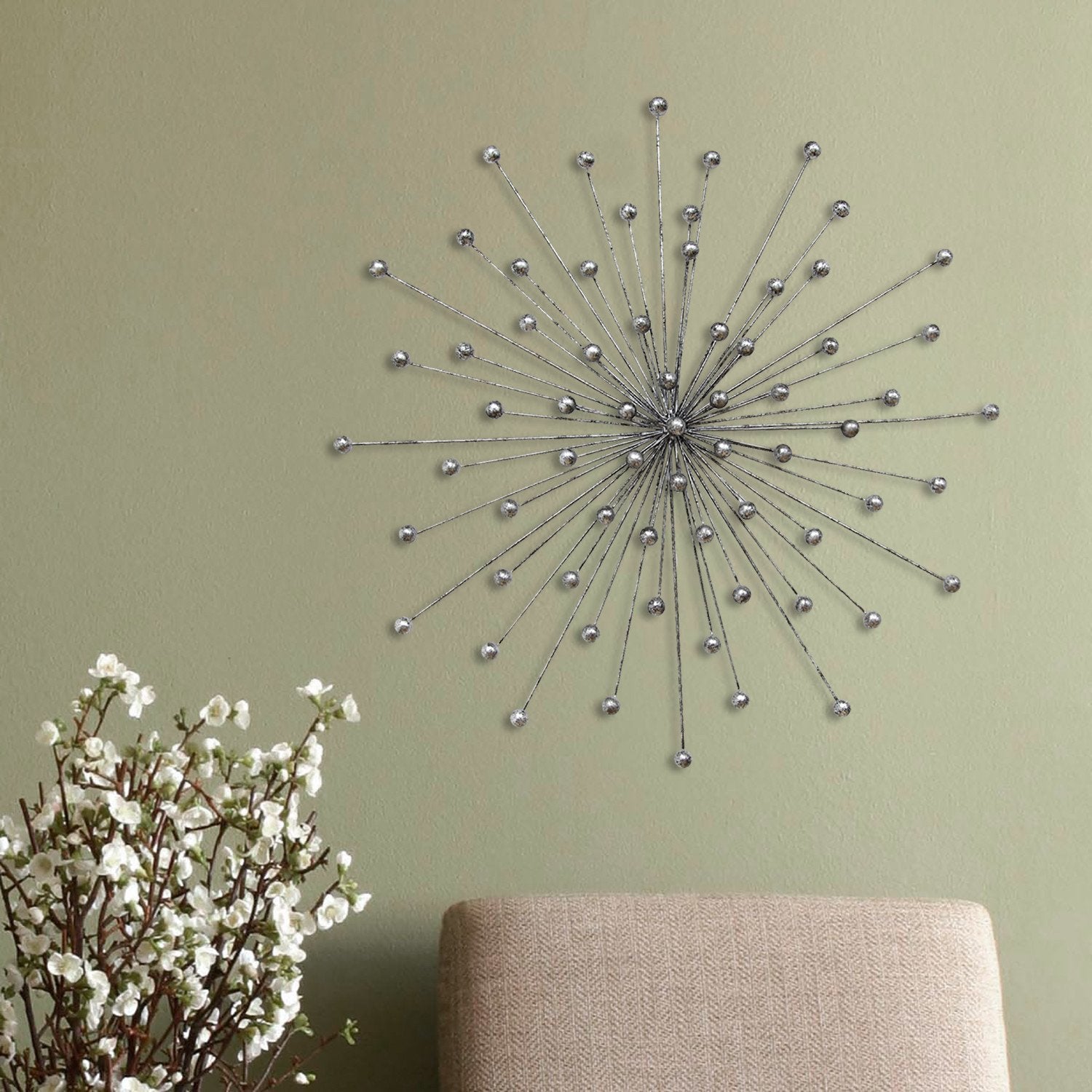 Silver Burst Metal Wall Decor