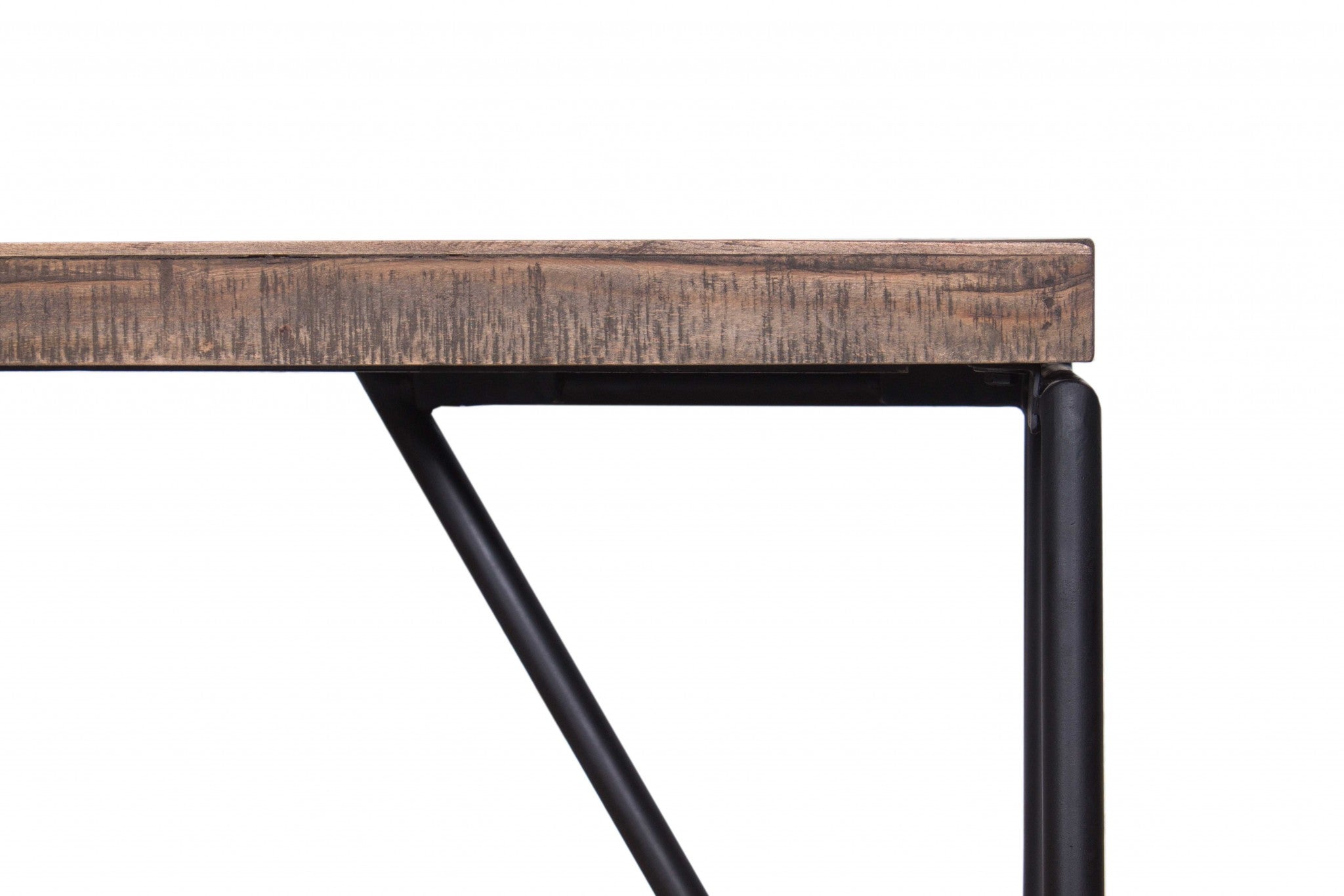 15" X 72" X 18" Natural/Black Wood Iron Large Bench