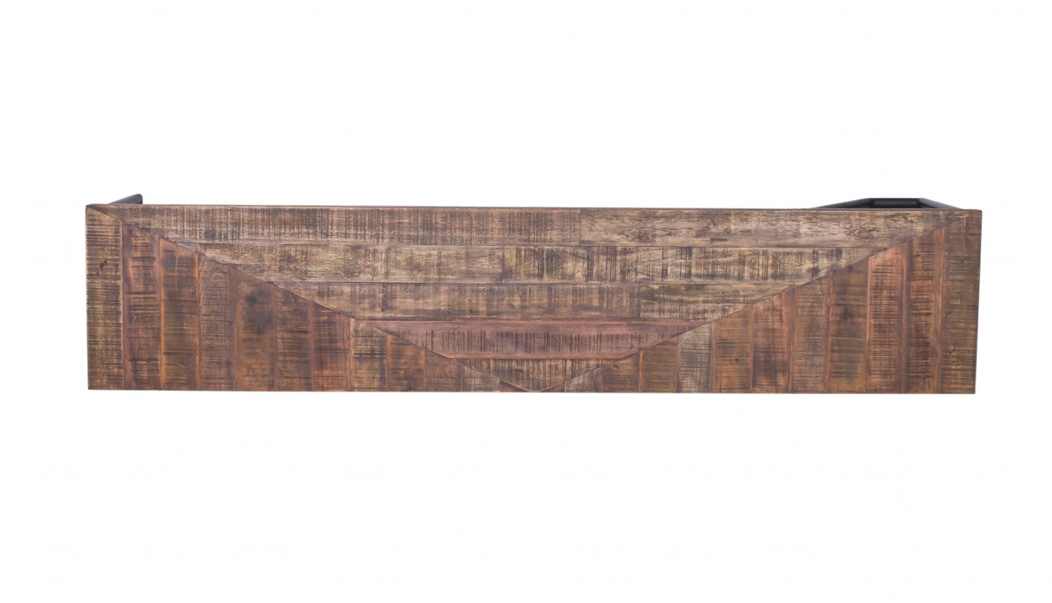 15" X 72" X 18" Natural/Black Wood Iron Large Bench