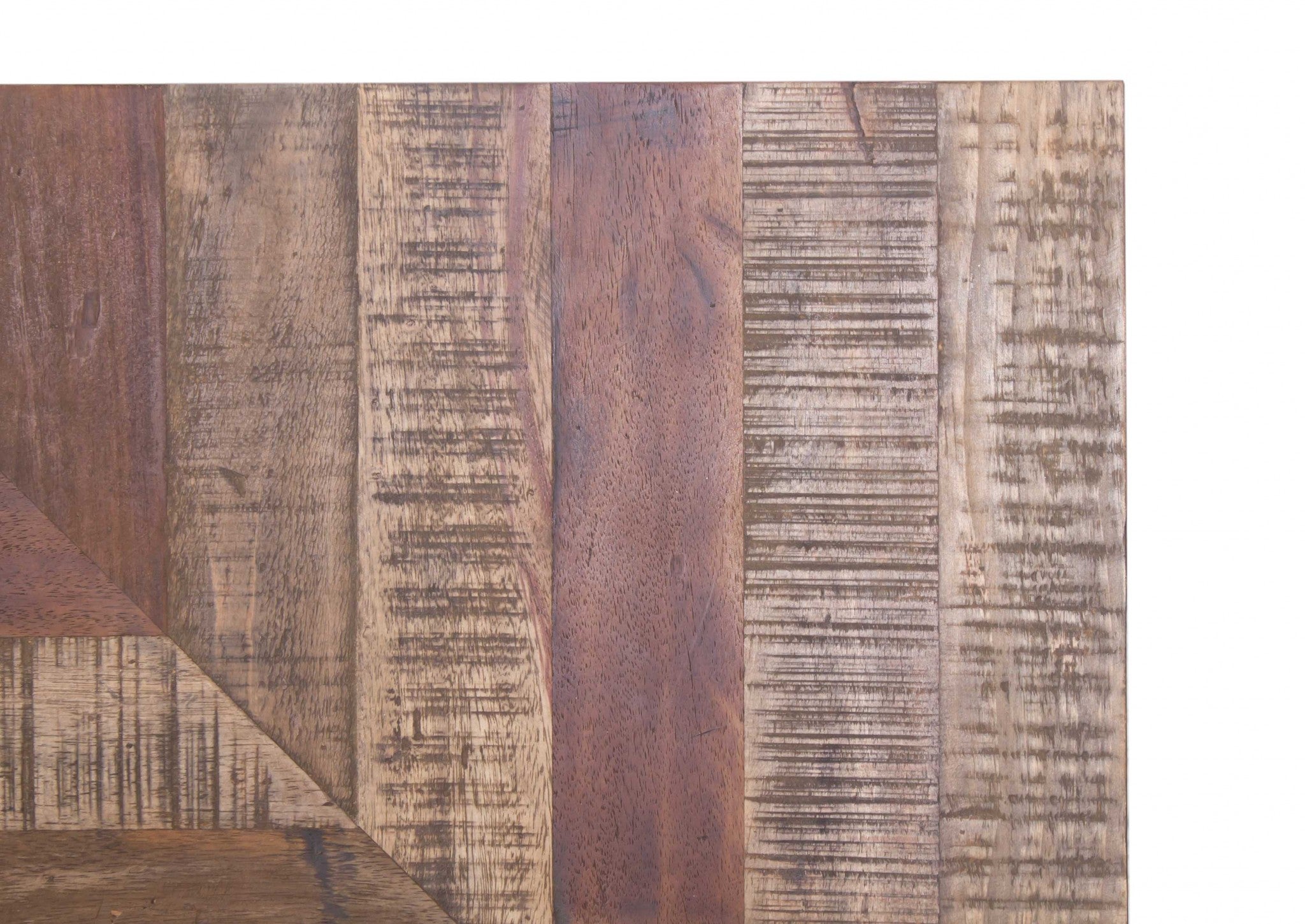 48" X 24" X 16" Natural and Black Wood Iron Coffee Table