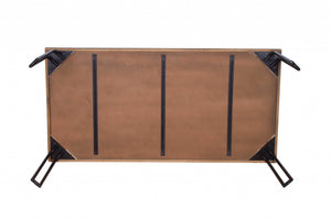 40" X 80" X 30" Natural Black 6 Wood 3 Iron Large Dining Table