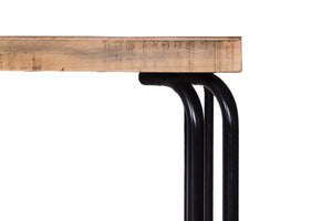 40" X 80" X 30" Natural Black 6 Wood 3 Iron Large Dining Table