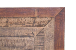 36" X 72" X 30" Natural/Black 6 Wood 3 Iron Small Dining Table