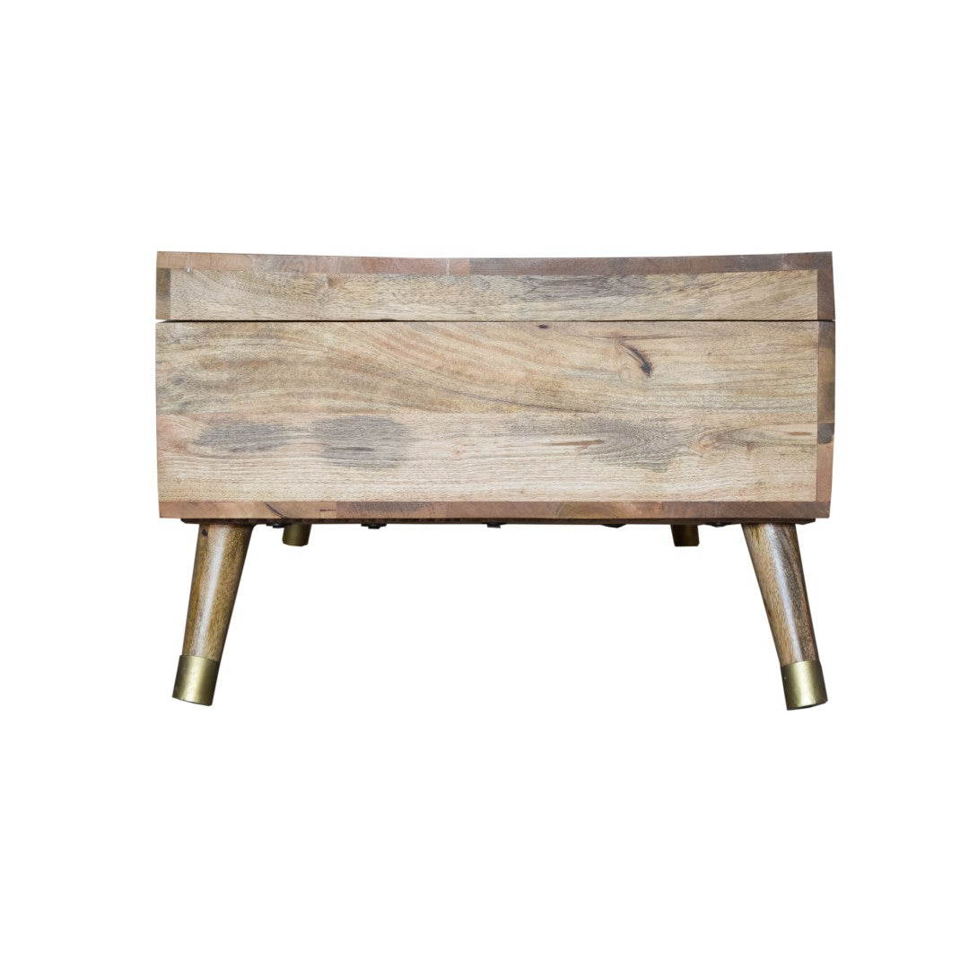 Distressed Mango Wood Coffee Table With Storage