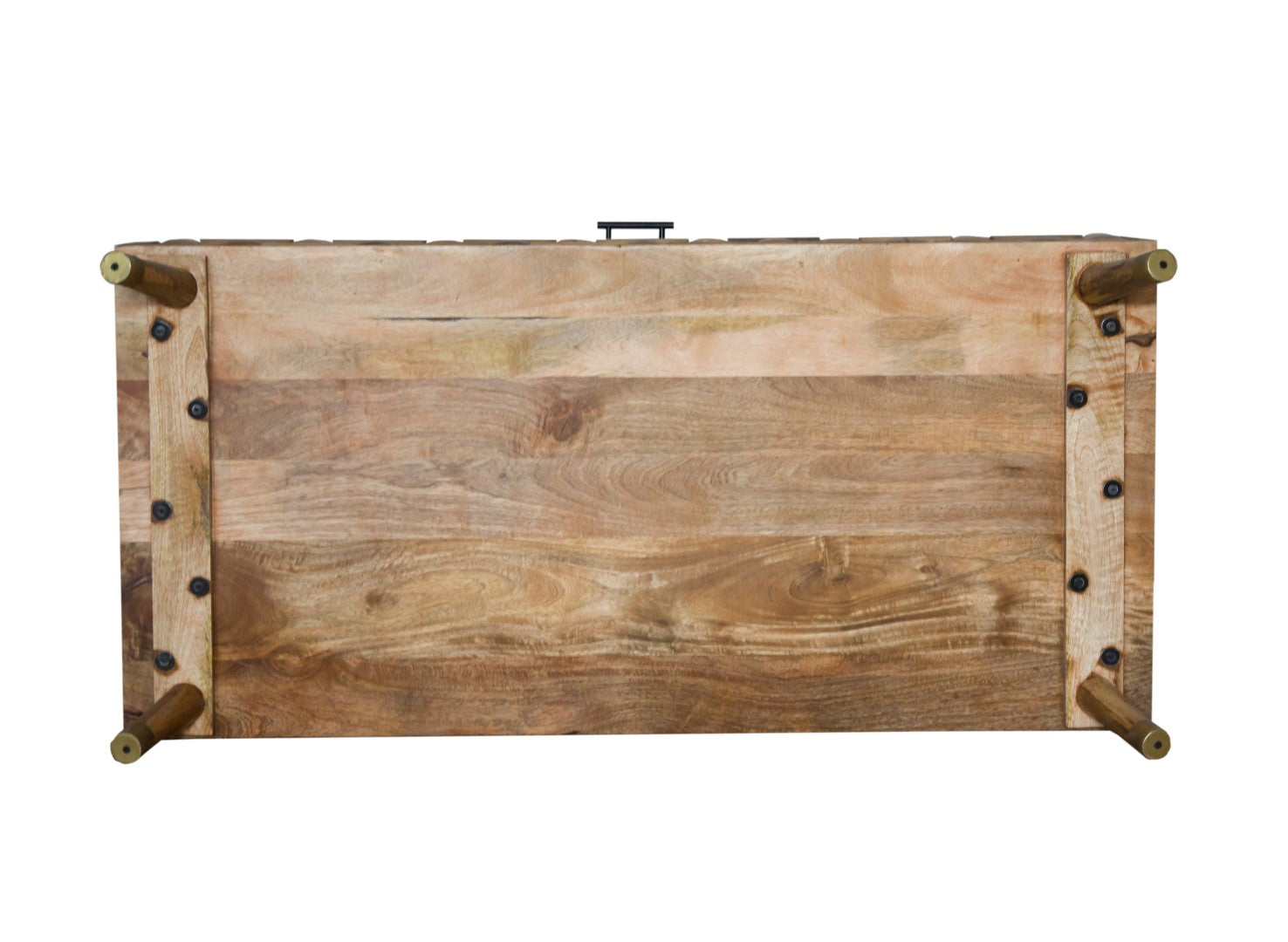 Distressed Mango Wood Coffee Table With Storage